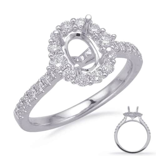 S. Kashi White Gold Halo Engagement Ring (EN8217-6X4MWG)