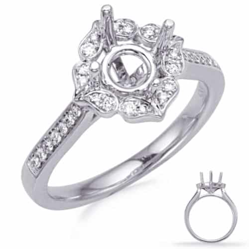 S. Kashi White Gold Halo Engagement Ring (EN8227-1WG)