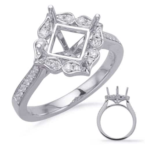 S. Kashi White Gold Halo Engagement Ring (EN8227-6MWG)