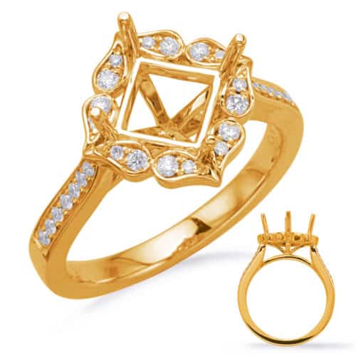 S. Kashi Yellow Gold Halo Engagement Ring (EN8227-6MYG)