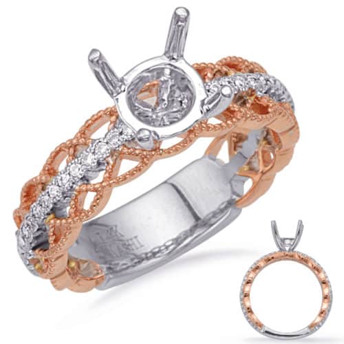 S. Kashi Rose & White Gold Engagement Ring (EN8230-1RW)