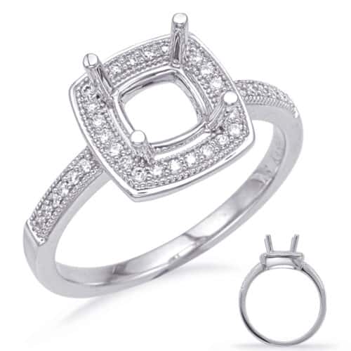 S. Kashi White Gold Halo Engagement Ring (EN8232-6.0MWG)