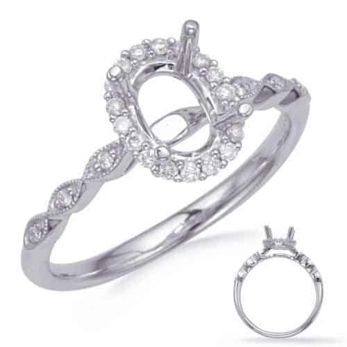 S. Kashi White Gold Halo Engagement Ring (EN8233-7X5MWG)