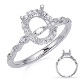 S. Kashi White Gold Halo Engagement Ring (EN8234-6X4MWG)