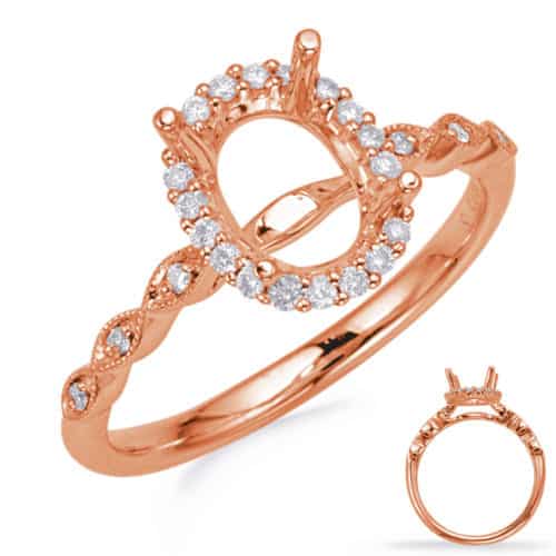 S. Kashi Rose Gold Halo Engagement Ring (EN8234-8X6MRG)