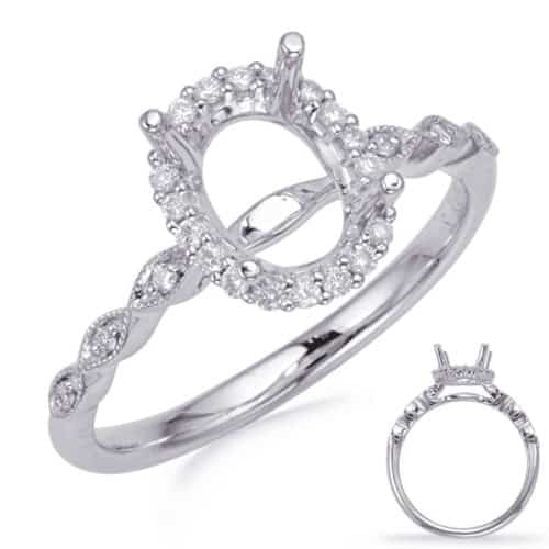 S. Kashi White Gold Halo Engagement Ring (EN8234-8X6MWG)