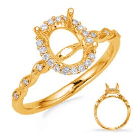 S. Kashi Yellow Gold Halo Engagement Ring (EN8234-8X6MYG)