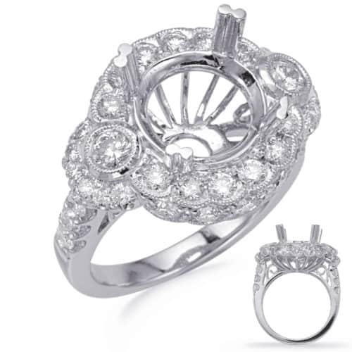 S. Kashi White Gold Halo Engagement Ring (EN8237-4WG)