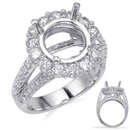 S. Kashi White Gold Halo Engagement Ring (EN8238-3WG)