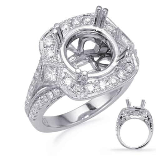 S. Kashi White Gold Halo Engagement Ring (EN8245-4WG)