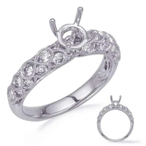 S. Kashi White Gold Diamond Engagement Ring (EN8268-1WG)