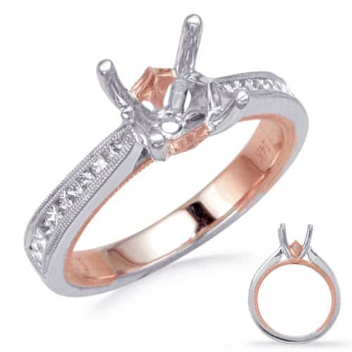 S. Kashi Rose & White Diamond Engagement Ring (EN8300-1RW)