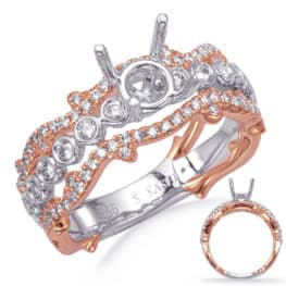S. Kashi Rose & White Gold Engagement Ring (EN8301-1RW)