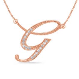 S. Kashi Rose Gold Diamond Initial G Pendant (N1027-GRG)