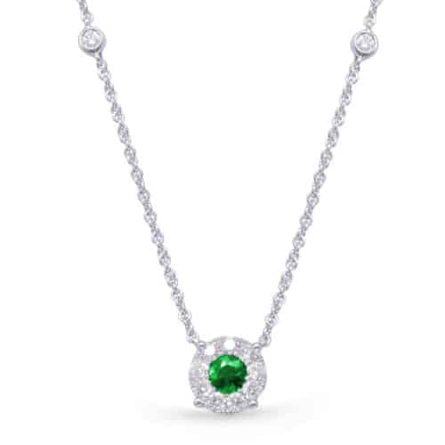 S. Kashi White Gold Diamond & Emerald Necklace (N1208-EWG)