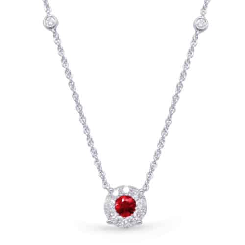 S. Kashi White Gold Diamond & Ruby Necklace (N1208-RWG)