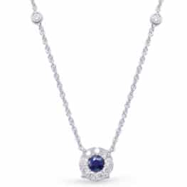 S. Kashi White Gold Diamond & Sapphire Necklace (N1208-SWG)