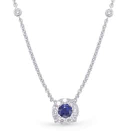 S. Kashi White Gold Sapphire & Diamond Necklance (N1209-SWG)