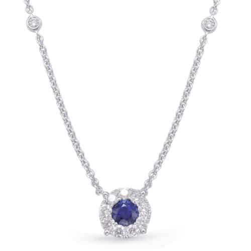 S. Kashi White Gold Sapphire & Diamond Necklance (N1209-SWG)