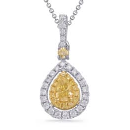 S. Kashi White & Yellow Gold Diamond Pendant (P3319YW)
