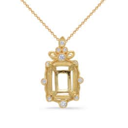 S. Kashi Yellow Gold Diamond Pendant 5x3 EC Cente (P3323-5X3MECYG)