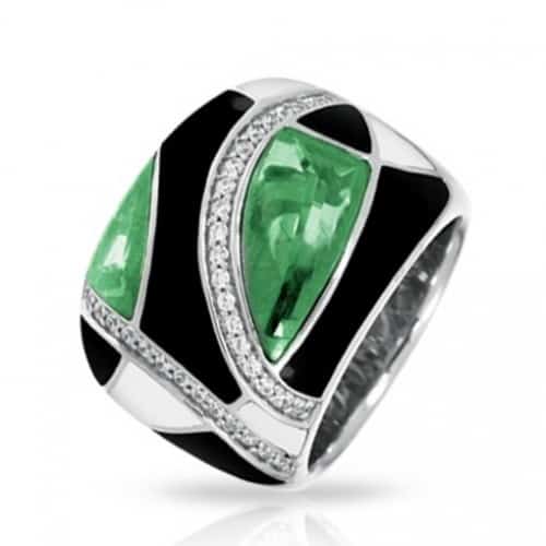 Belle etoile Tango Emerald, Black & White Ring