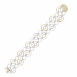 Belle Etoile Concentra Silver and Yellow Gold Bracelet