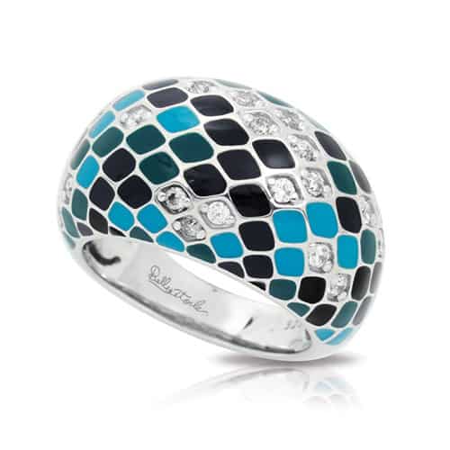 Belle Etoile Constellations Snakeskin Teal Ring