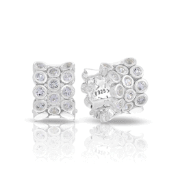 belle etoile shimmer silver earrings
