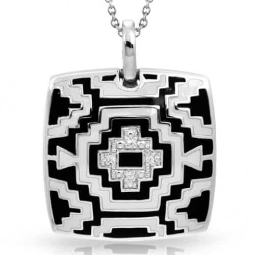 Belle Etoile Aztec Black and White Pendant