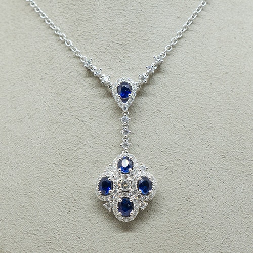 Vintage White Gold Sapphire and Diamond Necklace - Michael Herr ...