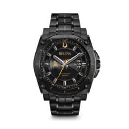 Bulova black stainless steel Grammy watch.