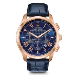 Bulova men's dark blue classic watch.