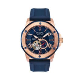 Bulova Men's Blue Silicone Marine Star Watch