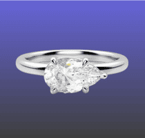 East-West Diamond Pear Setting Engagement Ring