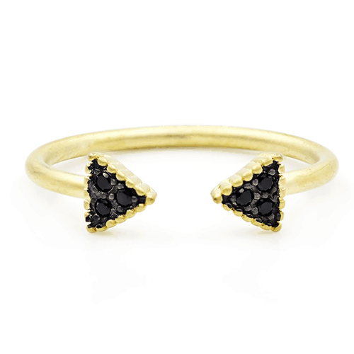 freida rothman black pave arrow cuff ring