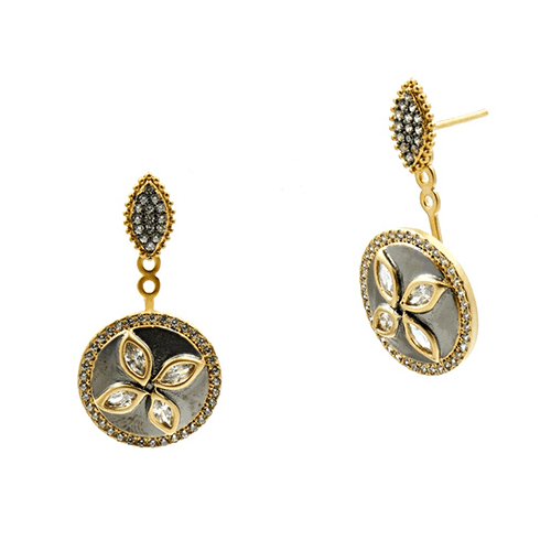 freida rothman fleur bloom petal jacket drop earrings