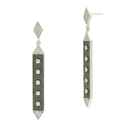 linear hammered drop earring