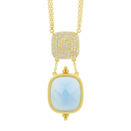 Freida Rothman ocean azure double drop pendant necklace.