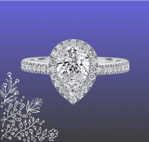 Lab Grown Pear Diamond Engagement Ring