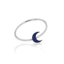 Meira T blue sapphire moon ring.