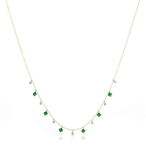 Meira T Emerald Bezel Necklace