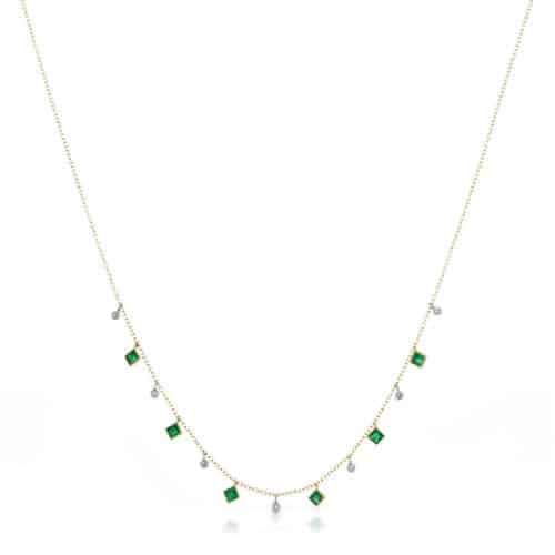 Meira T Emerald Bezel Necklace