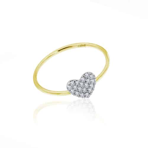 Meira T gold diamond heart ring.