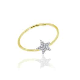 Meira T gold diamond star ring.
