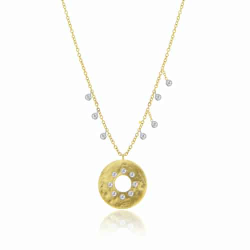Meira T 14k Gold Disk Diamond Necklace