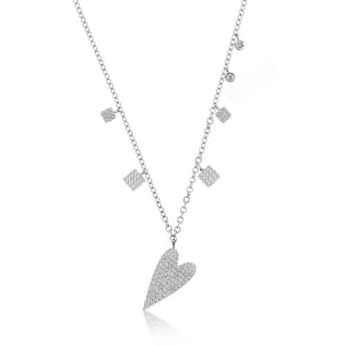 Meira T heart charm necklace.