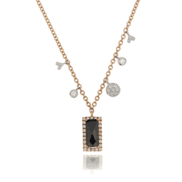 meira t hematite off-centered charms necklace