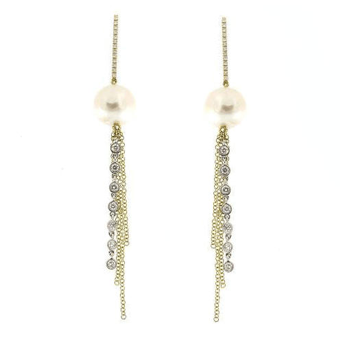 Meira T Pearl Chain Earrings.
