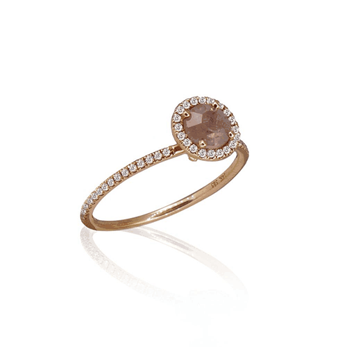 Meira T Pink Sapphire Rose Gold Ring.